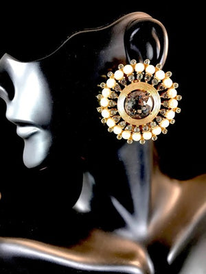 1957 Crown Trifari "Maharajah" Faux Pearl & Rhinestone Parure