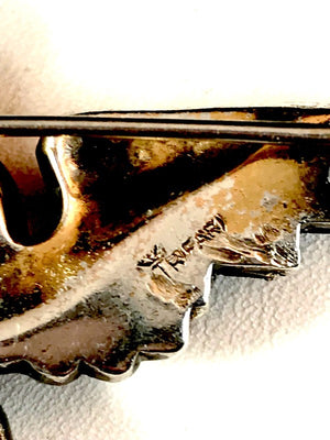 Early 1940s Crown Trifari Vermeil Sterling WWII Patriotic Eagle Brooch
