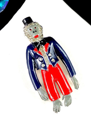 1939 Crown Trifari Alfred Philippe "Mr. Monkey" Enamel Dress Clip