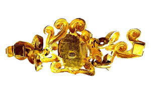 Lanvin Paris Molded Glass Mother & Daughter Cameo Filigree Bracelet