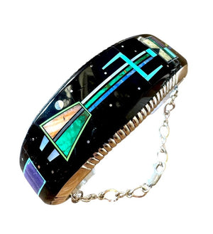 Melvin Cleveland for Pacific Crest Silver "Night Sky Kachina" Inlay Cuff