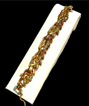 Juliana D&E Amber & Orange Navette Rhinestone Necklace, Bracelet & Drop Earrings