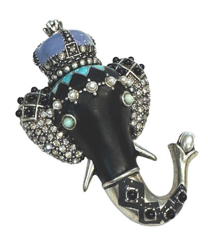 Ciner Moghul Elephant Brooch, Schlumberger Style