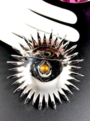 1966 Crown Trifari "Starflight" Sapphire Rhinestone Fireworks Brooch
