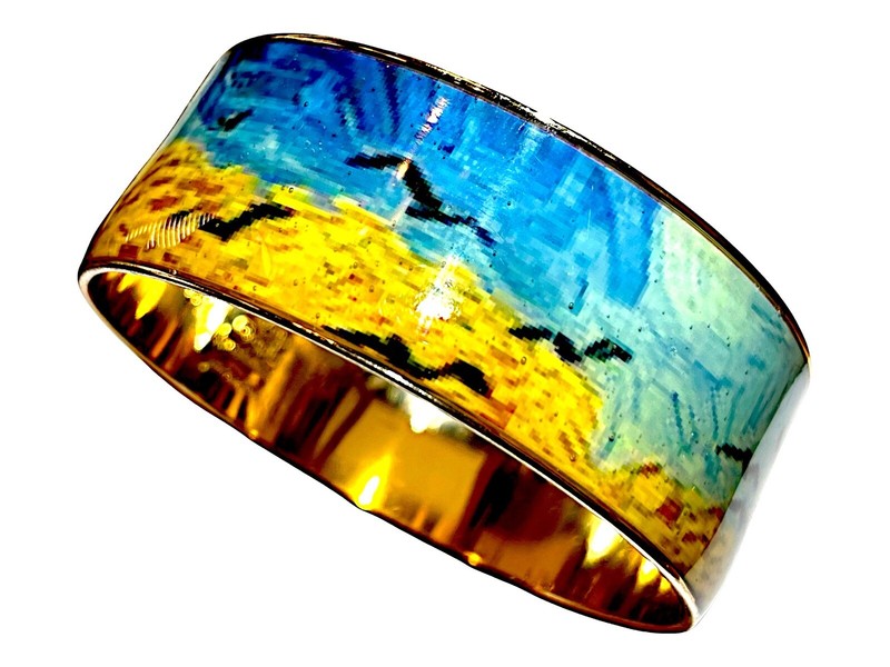 Erwin Pearl x Van Gogh Museum "Wheatfield with Crows" 22K Gold Plate Bangle