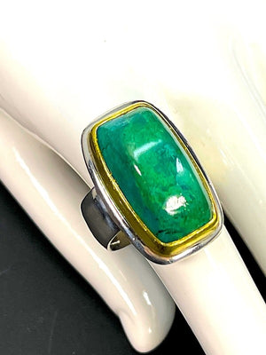 Karl Lee Big Sur 22K Gold & Sterling Domed Variscite Ring