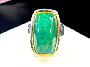 Karl Lee Big Sur 22K Gold & Sterling Domed Variscite Ring