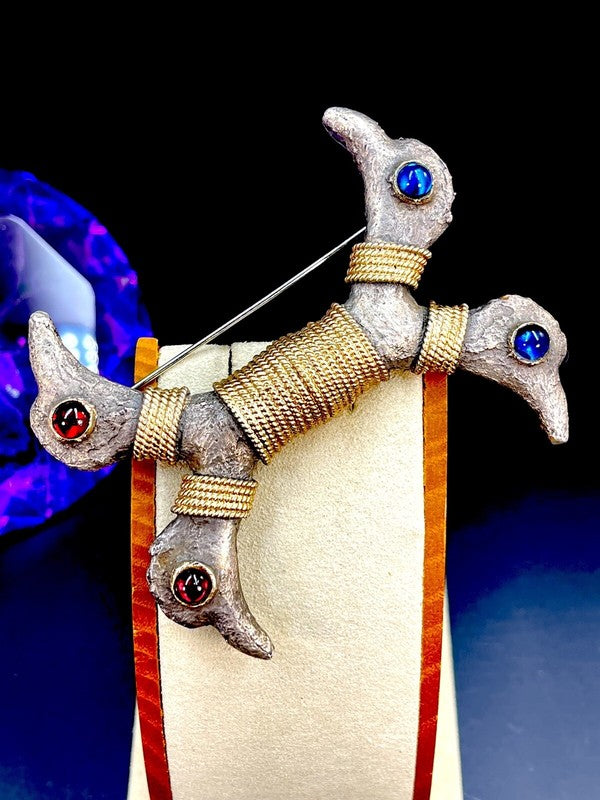 Diane Love for Crown Trifari Luristan Double-Headed Bird Brooch
