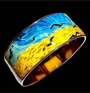 Erwin Pearl x Van Gogh Museum "Wheatfield with Crows" 22K Gold Plate Bangle