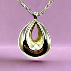 Patricia Von Musulin 925 Sterling Sculptural Teardrop Statement Pendant