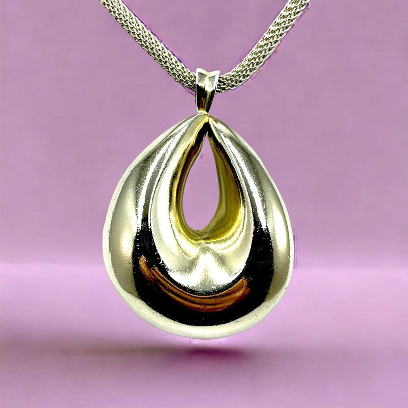 Patricia Von Musulin 925 Sterling Sculptural Teardrop Statement Pendant