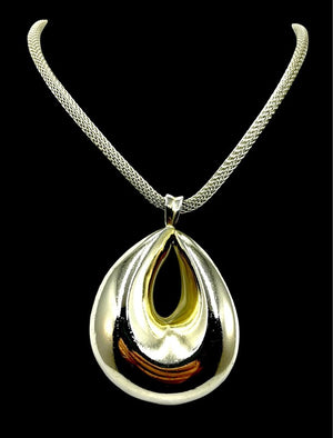 Patricia Von Musulin 925 Sterling Sculptural Teardrop Statement Pendant