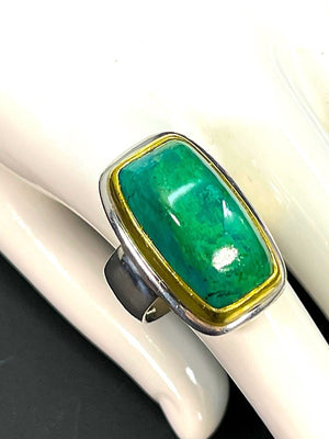 Karl Lee Big Sur 22K Gold & Sterling Domed Variscite Ring