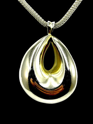 Patricia Von Musulin 925 Sterling Sculptural Teardrop Statement Pendant