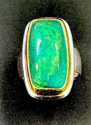 Karl Lee Big Sur 22K Gold & Sterling Domed Variscite Ring