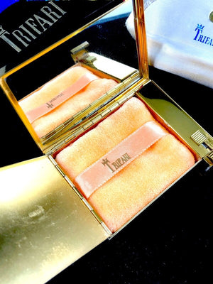 1949 Crown Trifari "Schéhérazade" Jeweled Powder & Lipstick Compact, Unused