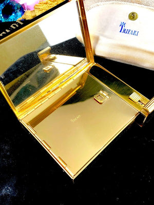 1949 Crown Trifari "Schéhérazade" Jeweled Powder & Lipstick Compact, Unused