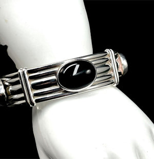 Reve by Don & Elizabeth Buck Sterling Silver & Onyx Cabochon Cuff