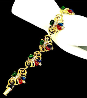 1960s Trifari "Jewels of India" Multicolor Cabochon Parure