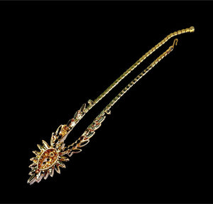 Juliana D&E Amber & Orange Navette Rhinestone Necklace, Bracelet & Drop Earrings