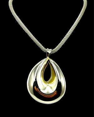 Patricia Von Musulin 925 Sterling Sculptural Teardrop Statement Pendant