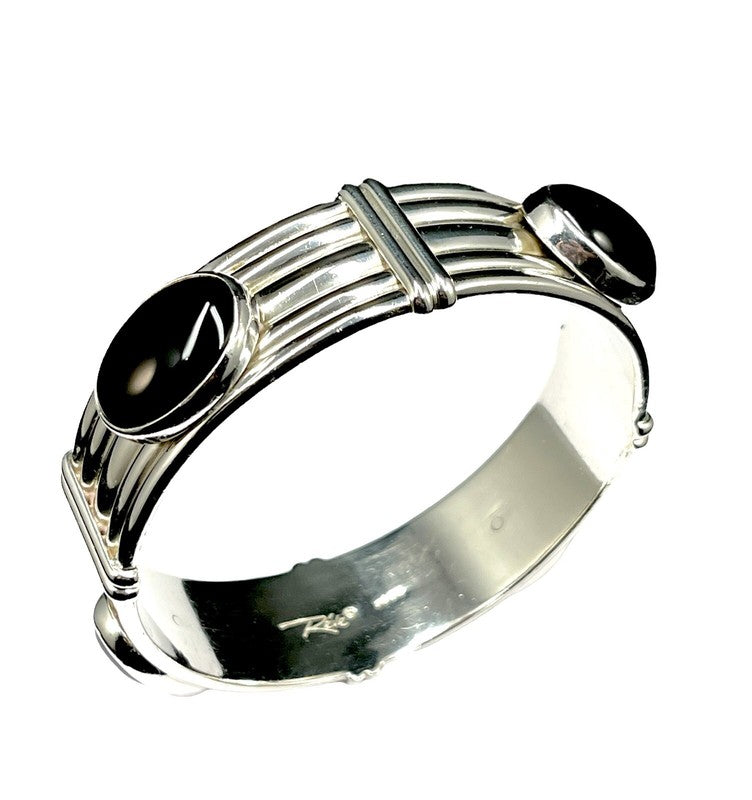 Reve by Don & Elizabeth Buck Sterling Silver & Onyx Cabochon Cuff