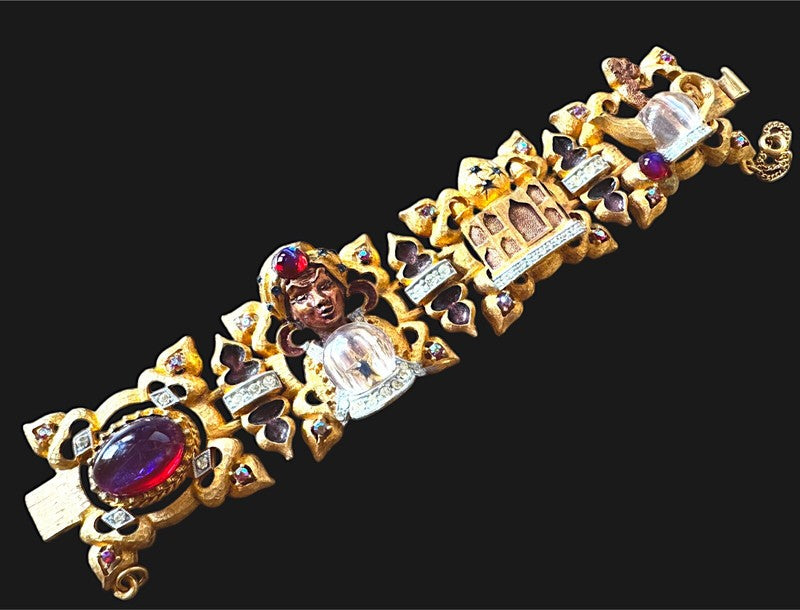 1950s HAR "Fantasy Series" Genie, Taj Mahal & Aladdin's Lamp Bracelet