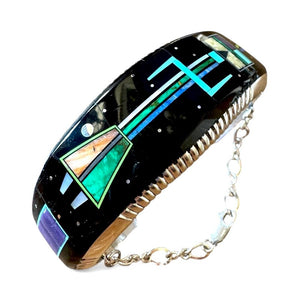 Melvin Cleveland for Pacific Crest Silver "Night Sky Kachina" Inlay Cuff