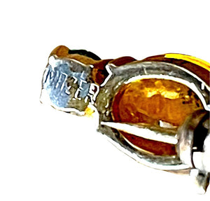 1940s Mazer Citrine, Amber & Emerald Rhinestone Cactus Flower Basket Brooch