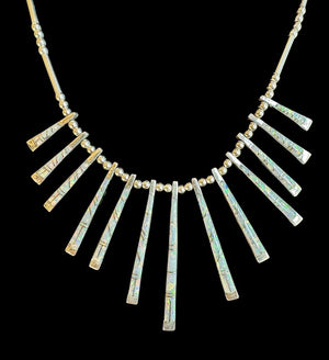 Andrew Dewa Sterling Reversible 13-Pendant Inlay Necklace with Two Pairs of Earrings