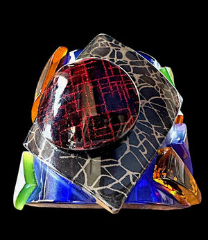 Jean Marie Poinot Paris Multicolor Layered Lucite Sculptural Cuff