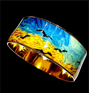 Erwin Pearl x Van Gogh Museum "Wheatfield with Crows" 22K Gold Plate Bangle