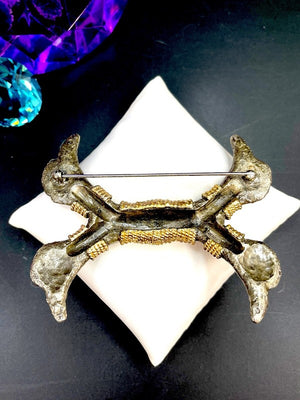 Diane Love for Crown Trifari Luristan Double-Headed Bird Brooch