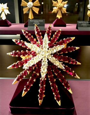 1966 Crown Trifari "Starflight" Fuchsia & Crystal Fireworks Brooch