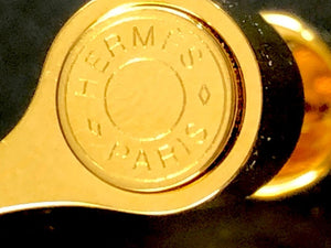 Hermès "Brides de Gala" XL Gold Plate Cuff, Pollen et Azure, New with Tags