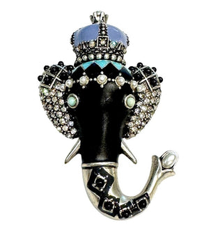 Ciner Moghul Elephant Brooch, Schlumberger Style