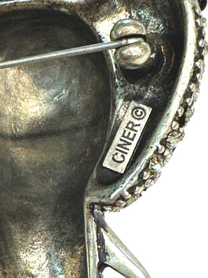 Ciner Moghul Elephant Brooch, Schlumberger Style