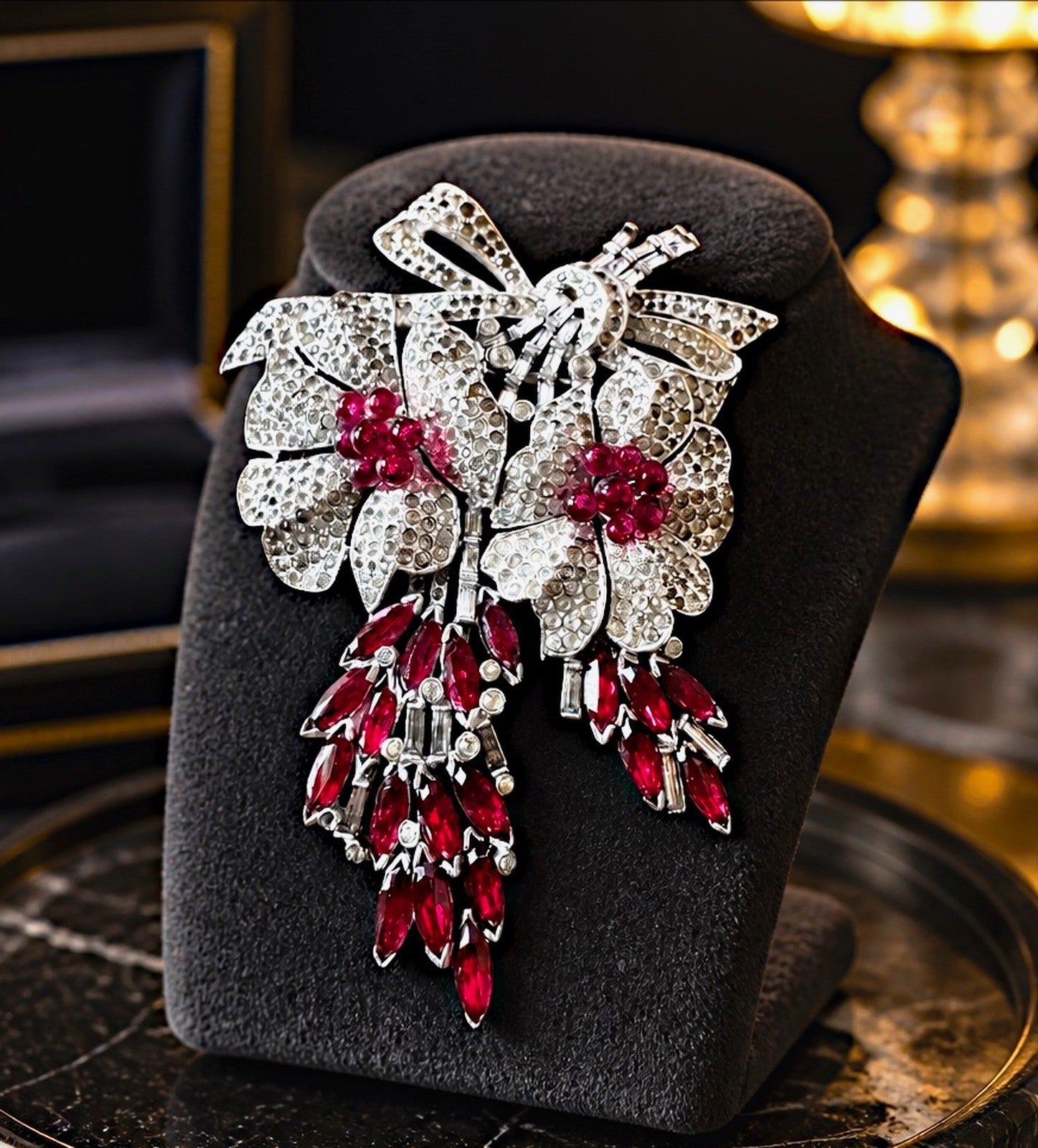 1930s KTF Trifari Floral Dress Clip