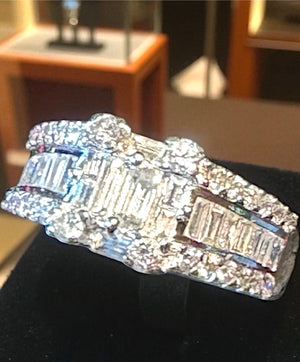 Le Vian 18K White Gold 50-Diamond Statement Ring