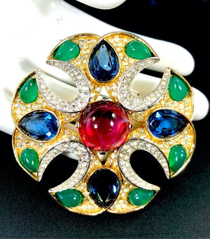 1960s Crown Trifari “Jewels of India” Maltese Cross
