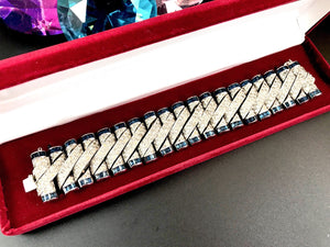 Crown Trifari Invisibly-Set Sapphire Deco Bracelet