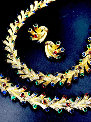 1955 Crown Trifari “Jeweled Embers” Parure