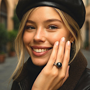 Ming’s 18K Tahitian Pearl & Diamond Ring