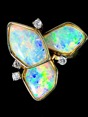 Ronay 14K Gold Crystal-Opal & Diamond Ring