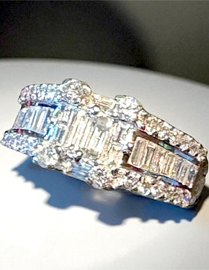 Le Vian 18K White Gold 50-Diamond Statement Ring