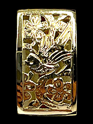 Ming’s of Honolulu “Bird on Plum” Gold Earrings