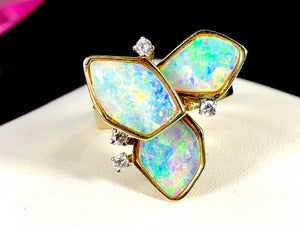 Ronay 14K Gold Crystal-Opal & Diamond Ring
