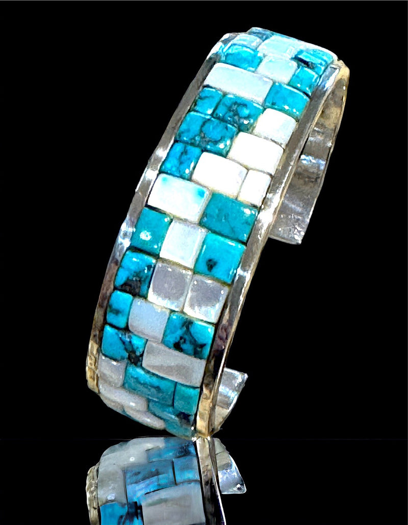 Bitsoi-Russell Navajo Turquoise & MOP Cuff
