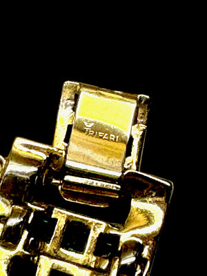 1950 Crown Trifari Invisibly-Set Emerald Bracelet