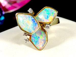 Ronay 14K Gold Crystal-Opal & Diamond Ring